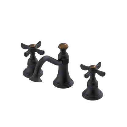 Rubinet Widespread Lav. Set. (less drain) Matt Black