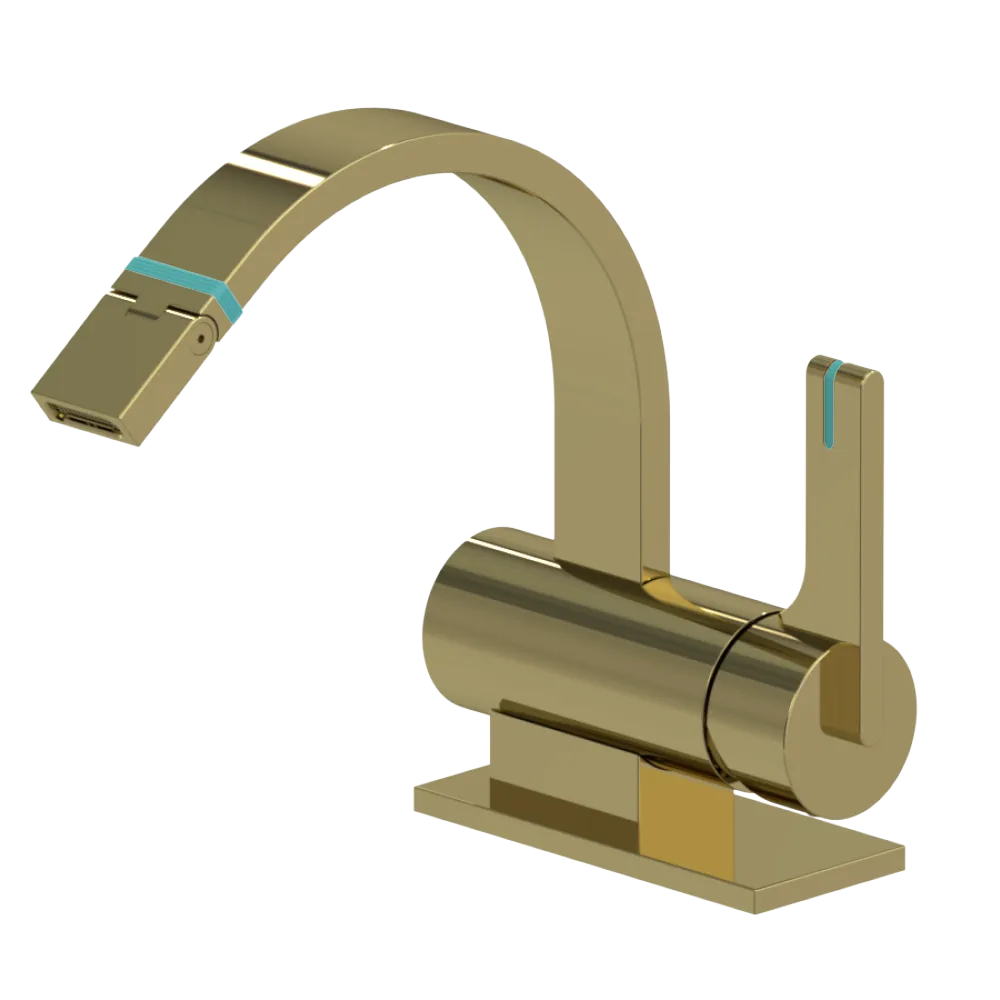 Rubinet Single Control Bidet Fitting (less drain) Natural Brass