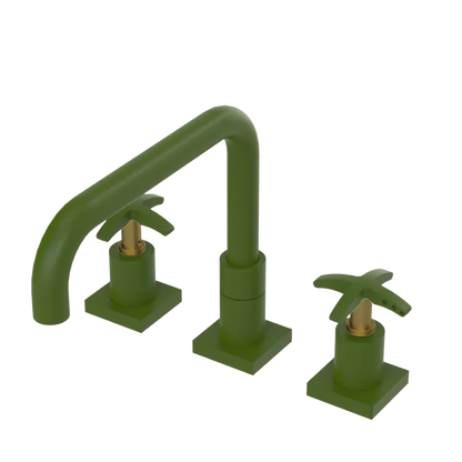 Rubinet Widespread Kitchen Set with Genesis Spout Green Envy