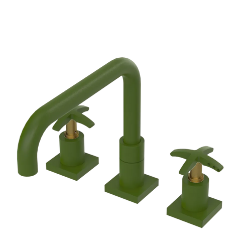 Rubinet Widespread Kitchen Set with Genesis Spout Green Envy