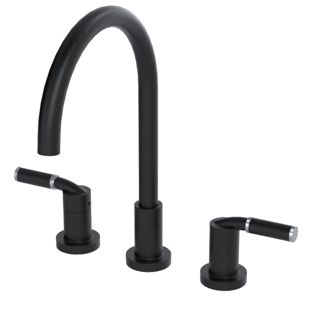 Rubinet Widespread Kitchen Set Matt Black