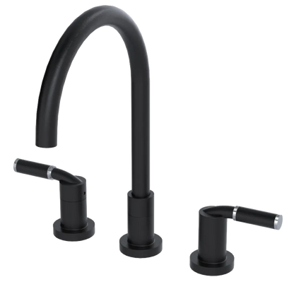 Rubinet Widespread Kitchen Set Matt Black