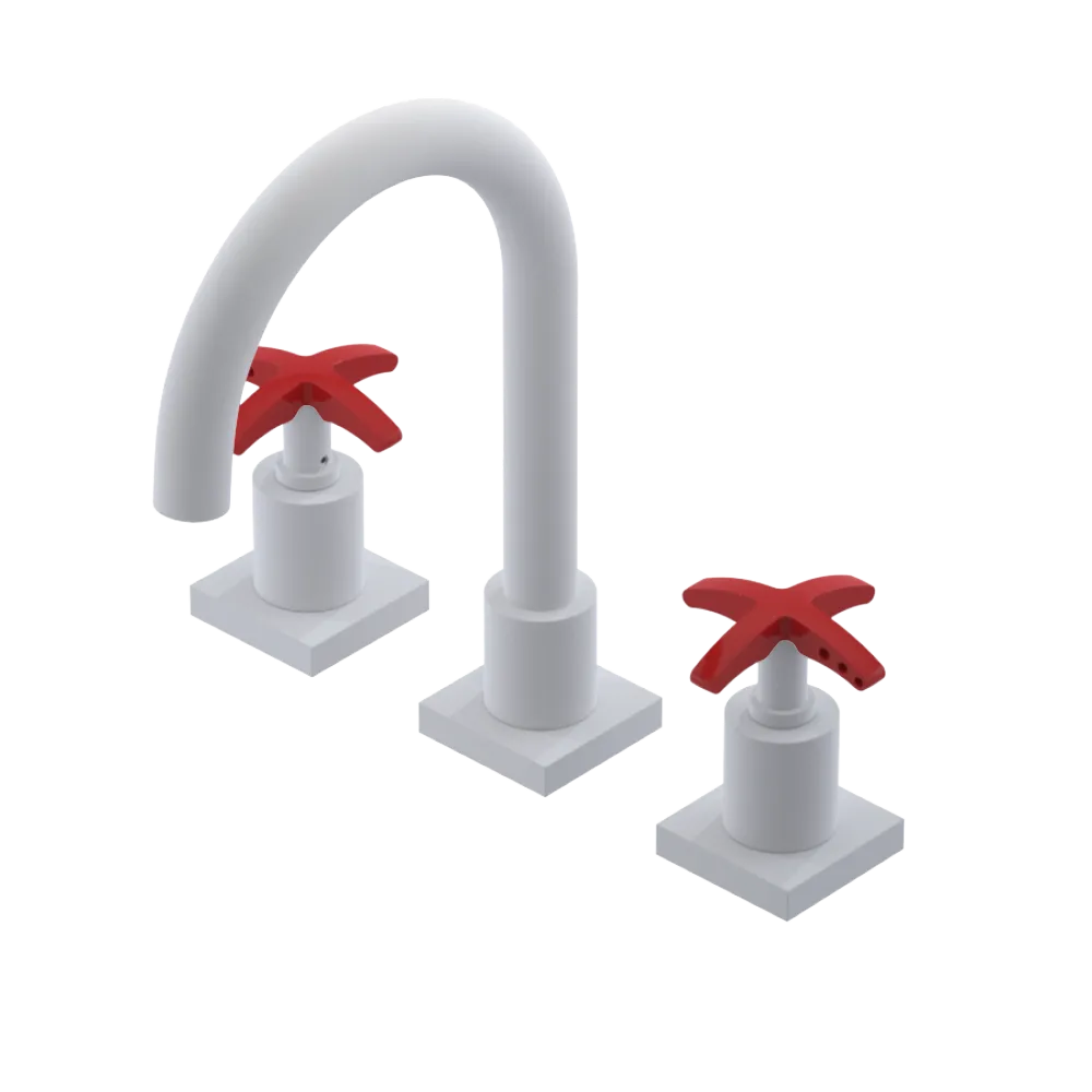 Rubinet Widespread Lav. Set. (less drain) Matt White