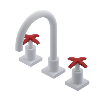 Rubinet Widespread Lav. Set. (less drain) Matt White