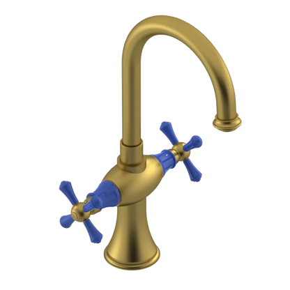 Rubinet Single Hole Dual Handle Lav. Set. (less drain) Antique Brass Matt