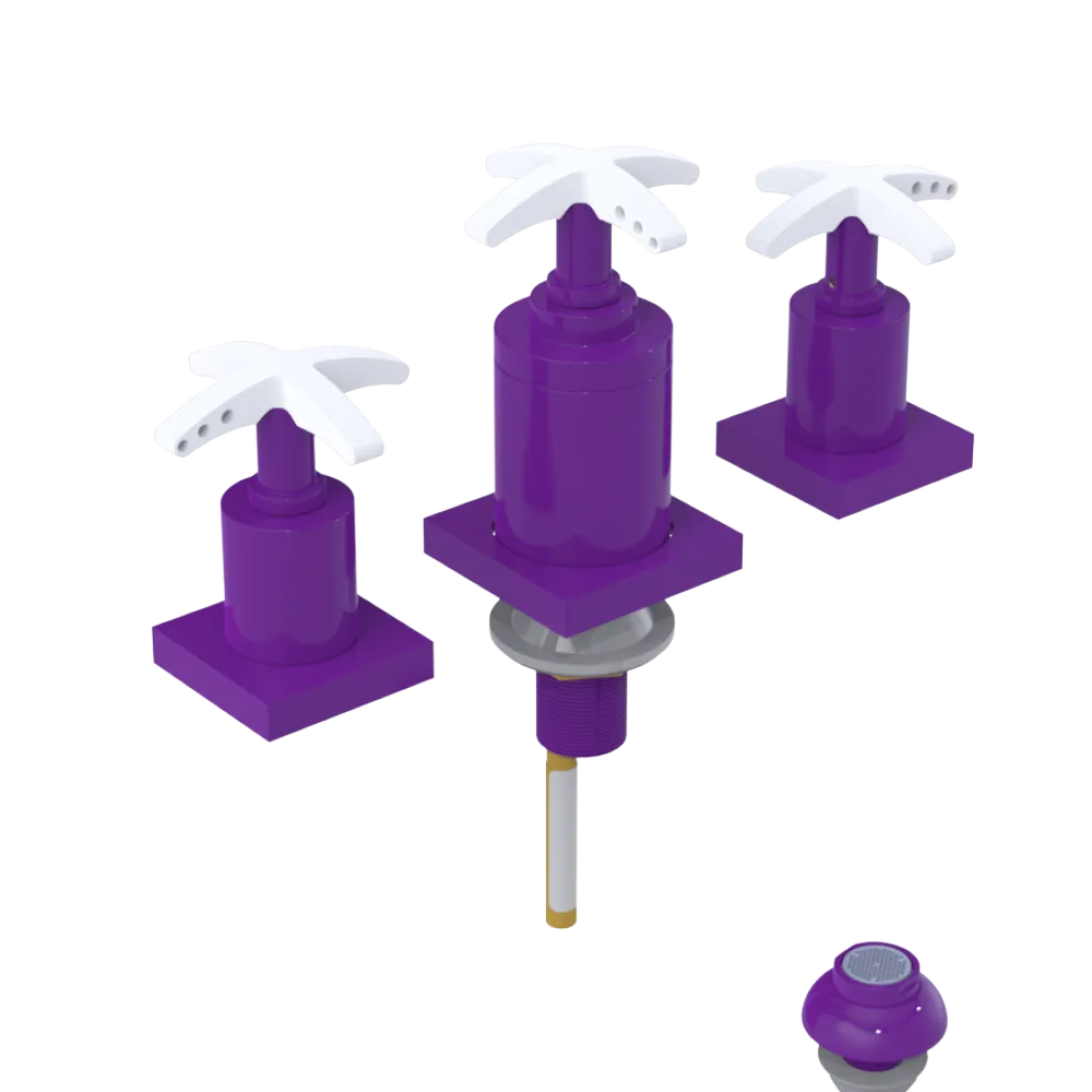 Rubinet Bidet Fitting with Spray, Diverter, and Vacuum Breaker (less drain) Purple Haze