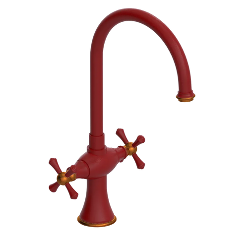 Rubinet Two Handle Single Hole Kitchen Set Maroon