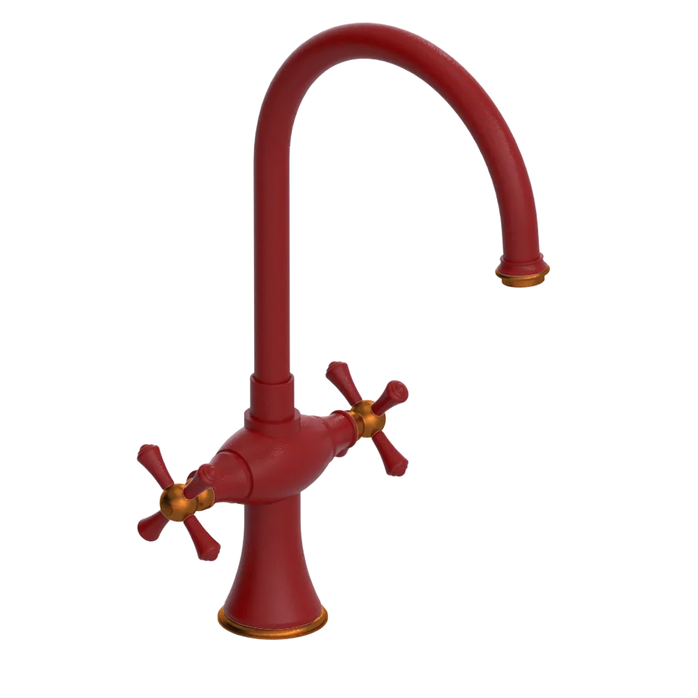Rubinet Two Handle Single Hole Kitchen Set Maroon