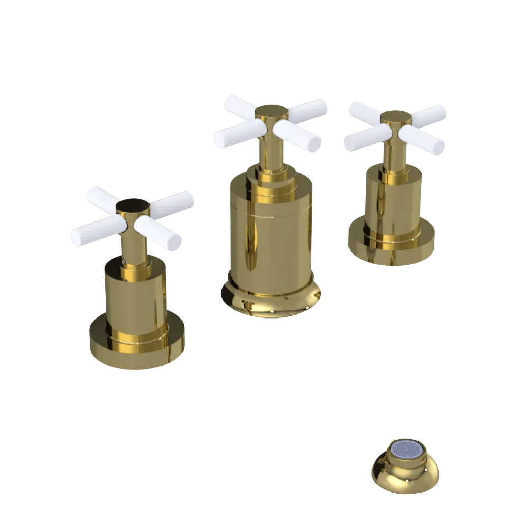 Rubinet Bidet Fitting with Spray, Diverter, and Vacuum Breaker (less drain) Natural Brass