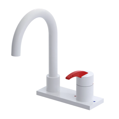 Rubinet 4" Centre Single Control Lav. Set. (less drain) White