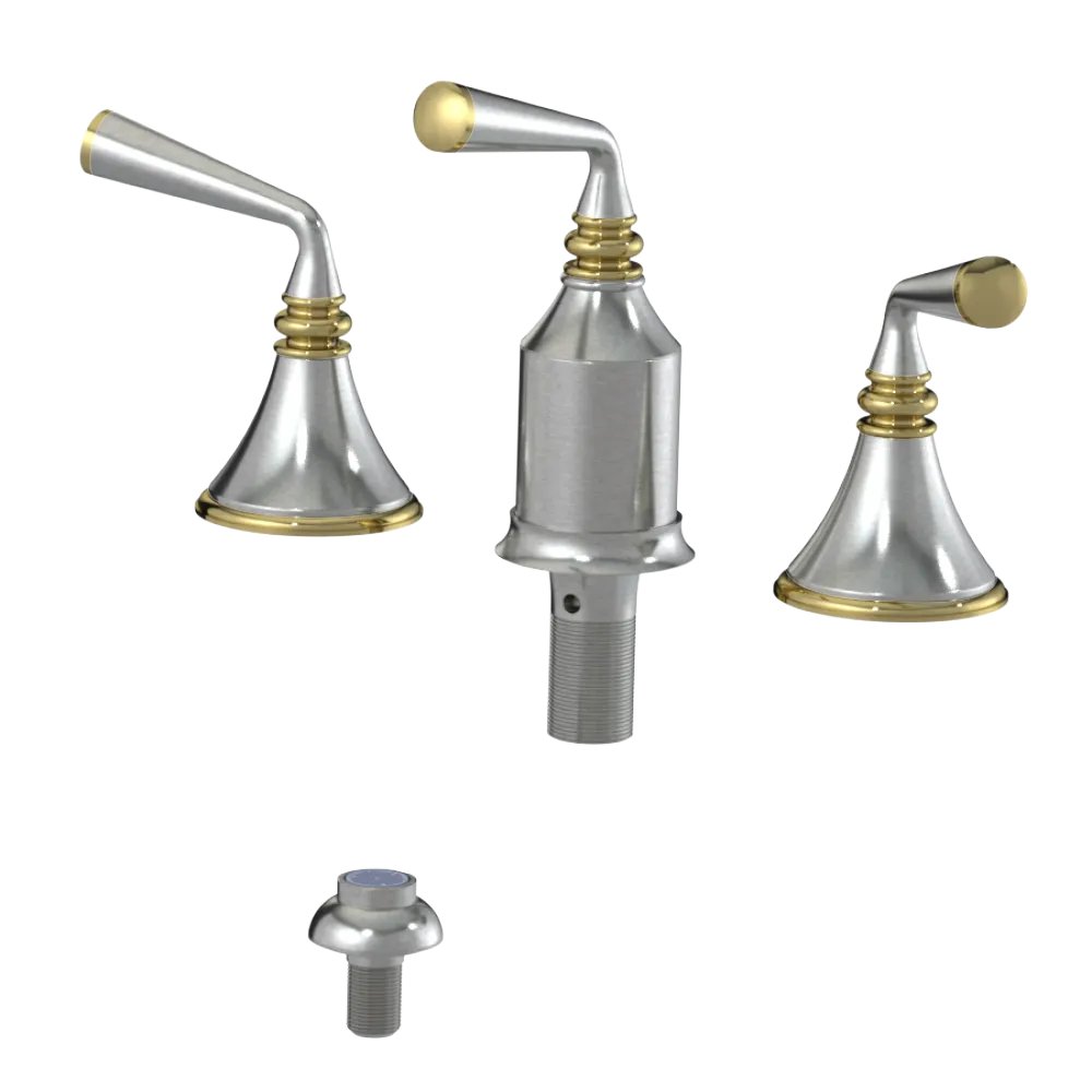 Rubinet Bidet Fitting with Spray, Diverter, and Vacum Breaker (Less Drain) Satin Nickel