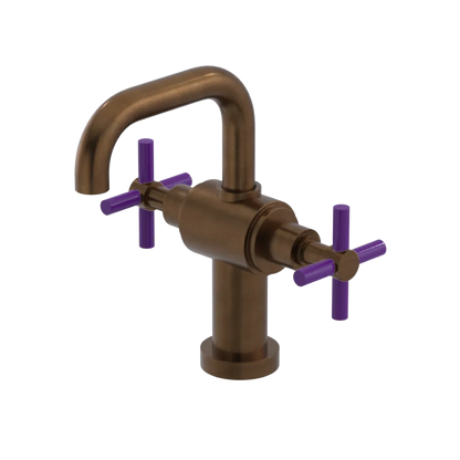 Rubinet Single Hole Dual Handle Lav. Set. (less drain) Tuscan Brass