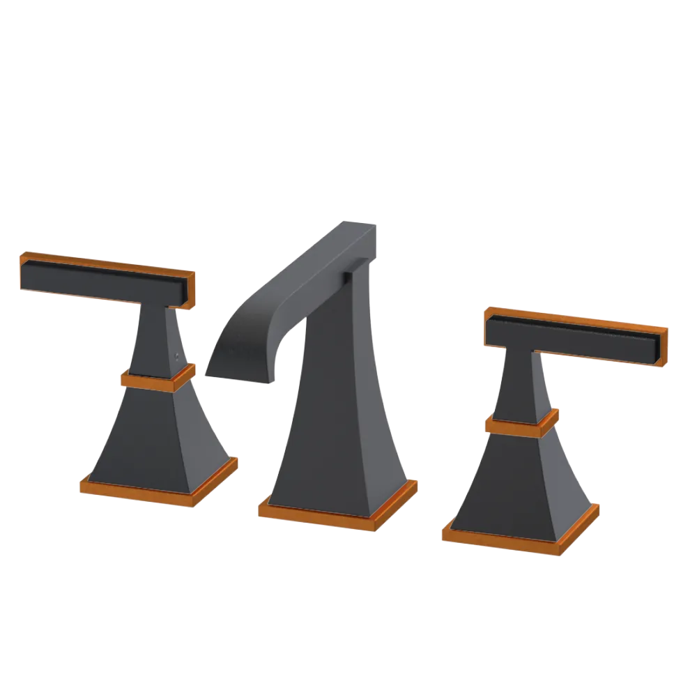 Rubinet Widespread Lav. Set. (less drain) Matt Black