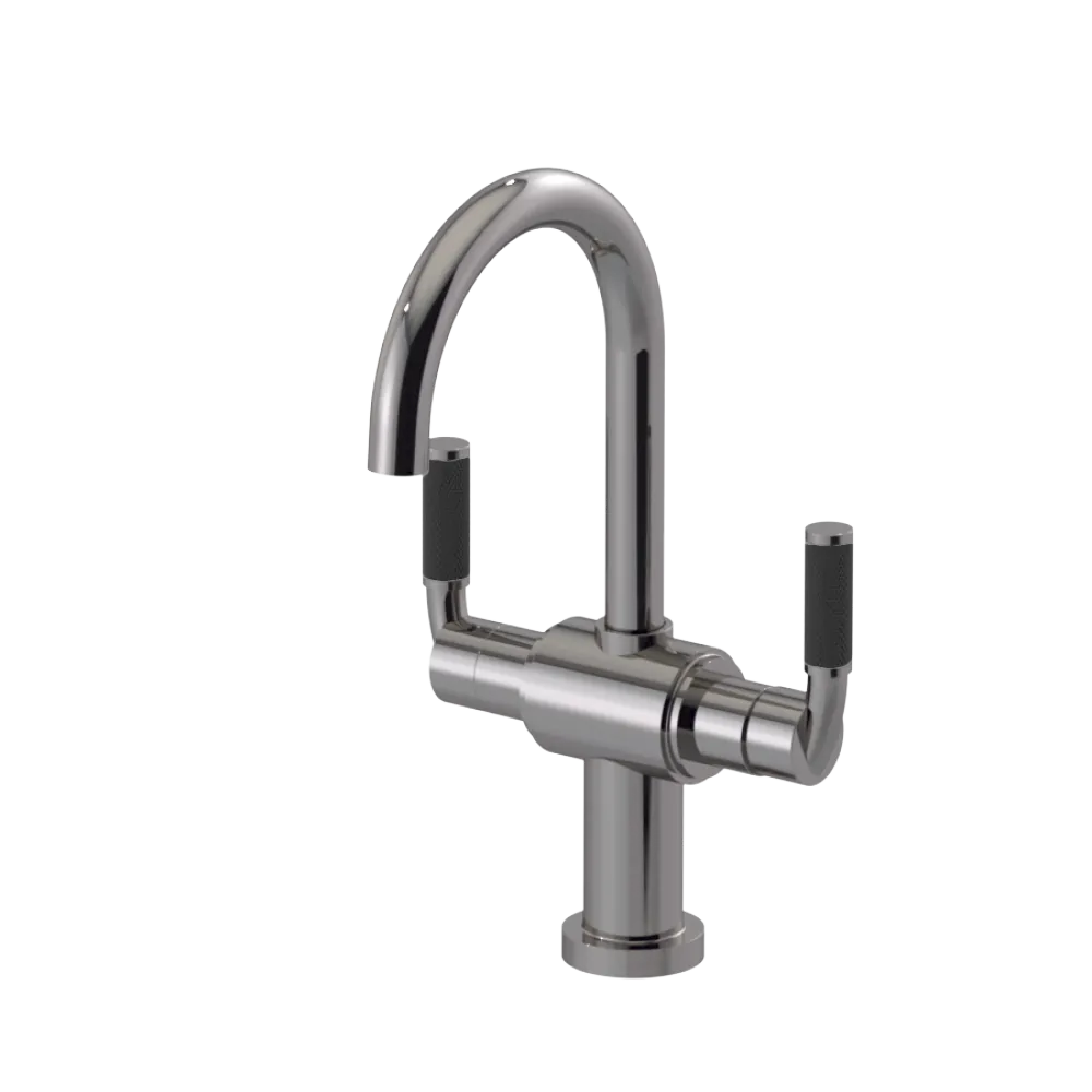 Rubinet Single Hole Dual Handle Lav. Set. (less drain) Polished Nickel