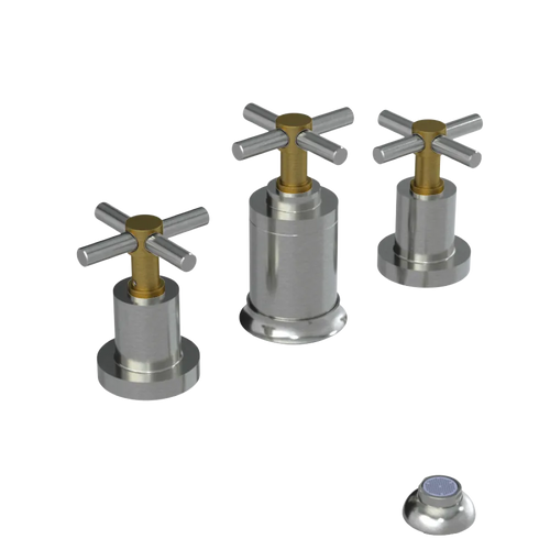 Rubinet Bidet Fitting with Spray, Diverter, and Vacuum Breaker (less drain) Satin Nickel