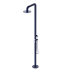 Rubinet Pressure Balance Outdoor Shower with Hand Held Shower & 10" Shower Head - 304 Stainless Steel Midnight Blue