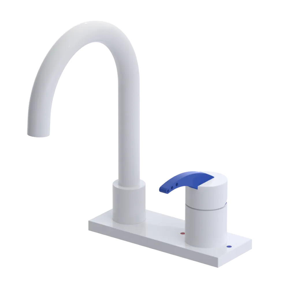 Rubinet 4" Centre Single Control Lav. Set. (less drain) White