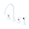 Rubinet Widespread Kitchen Set with Hand Spray Matt White