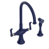 Rubinet Two Handle Single Hole Kitchen Set with Hand Spray Midnight Blue