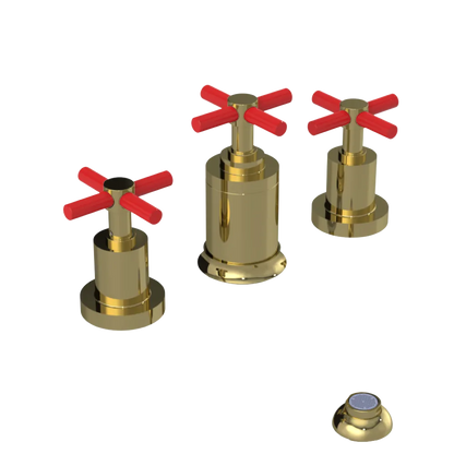 Rubinet Bidet Fitting with Spray, Diverter, and Vacuum Breaker (less drain) Bright Brass