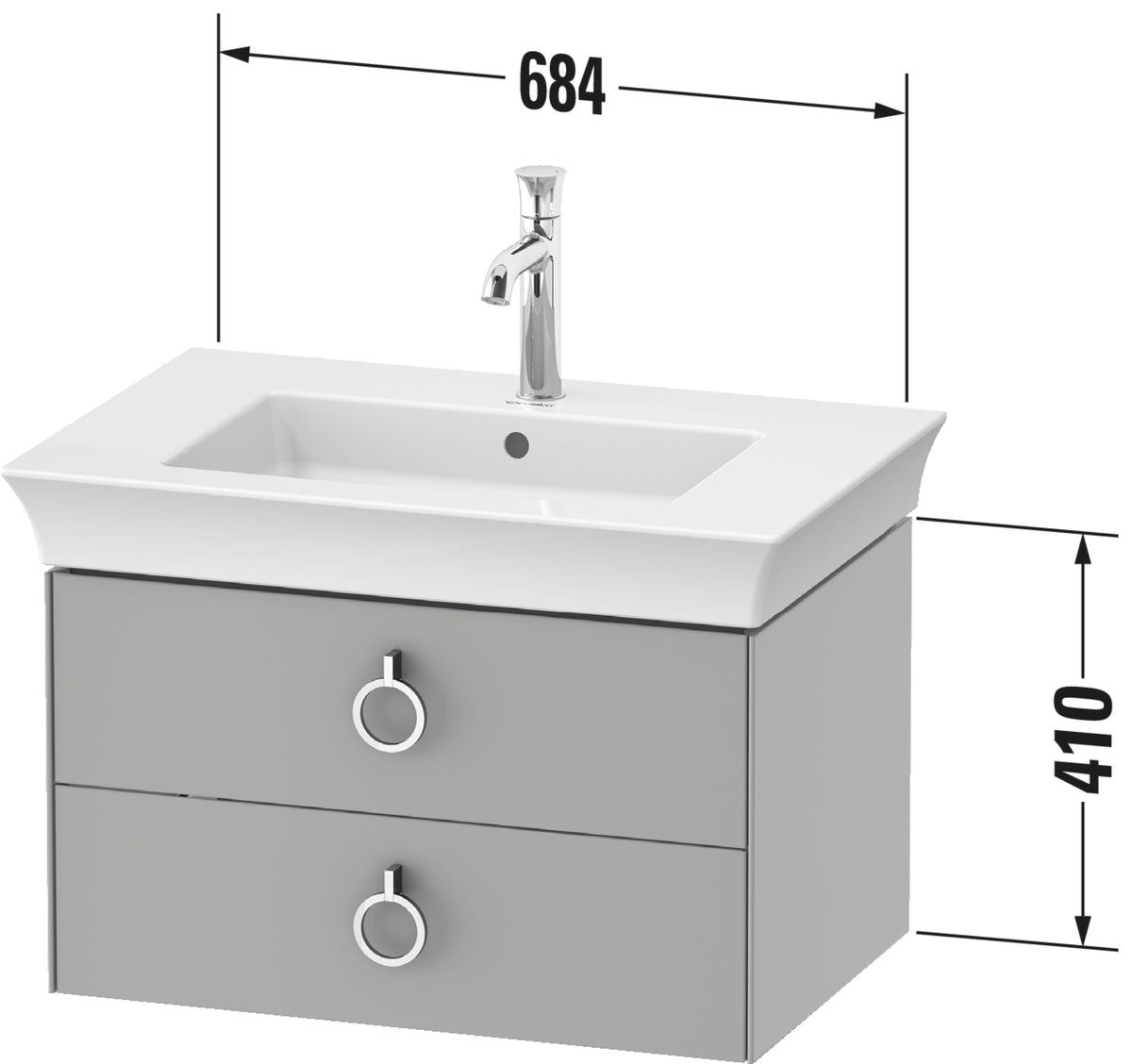 Duravit Tulip Unit Wall-Mount Single-Sink Bathroom Vanity – mounted_wt4351085857010