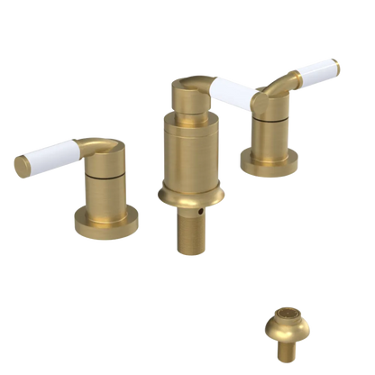Rubinet Bidet Fitting with Spray, Diverter, and Vacuum Breaker (less drain) Satin Gold