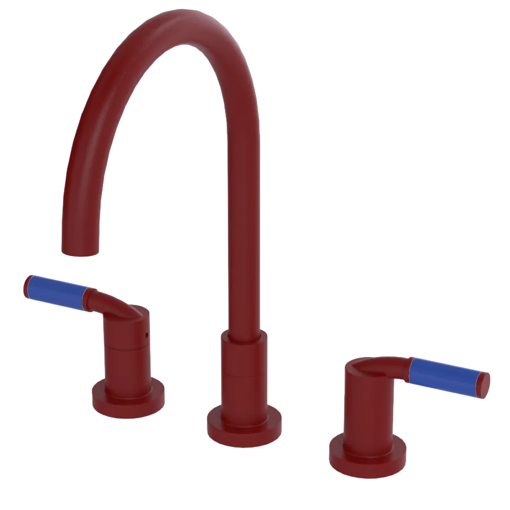 Rubinet Widespread Kitchen Set Maroon