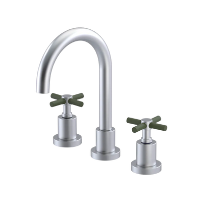 Rubinet Widespread Lav. Set. (less drain) Satin Chrome