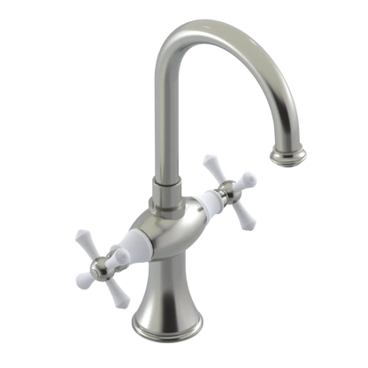 Rubinet Single Hole Dual Handle Lav. Set. (less drain) Satin Nickel