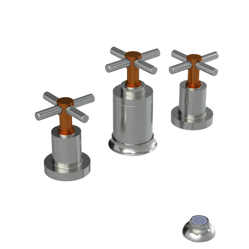 Rubinet Bidet Fitting with Spray, Diverter, and Vacuum Breaker (less drain) Satin Nickel