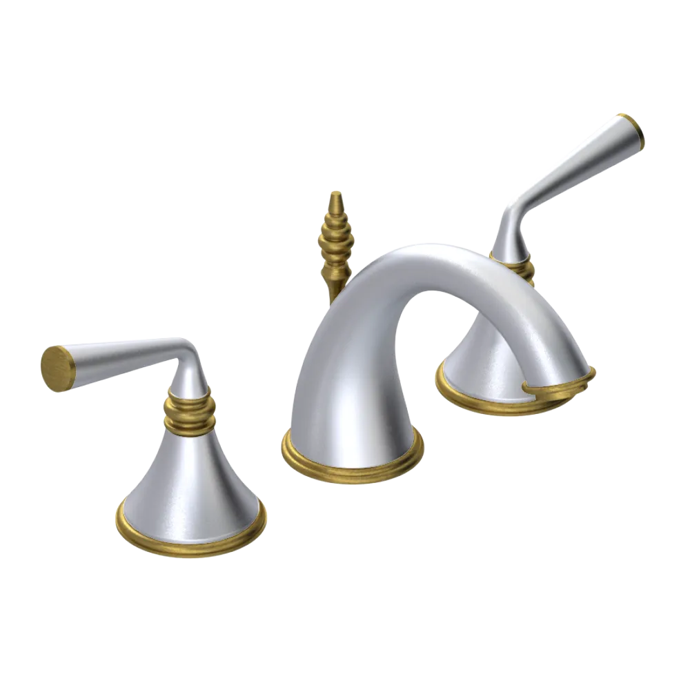 Rubinet Widespread Lav. Set. (less drain) Satin Chrome