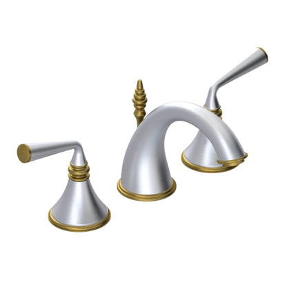 Rubinet Widespread Lav. Set. (less drain) Satin Chrome