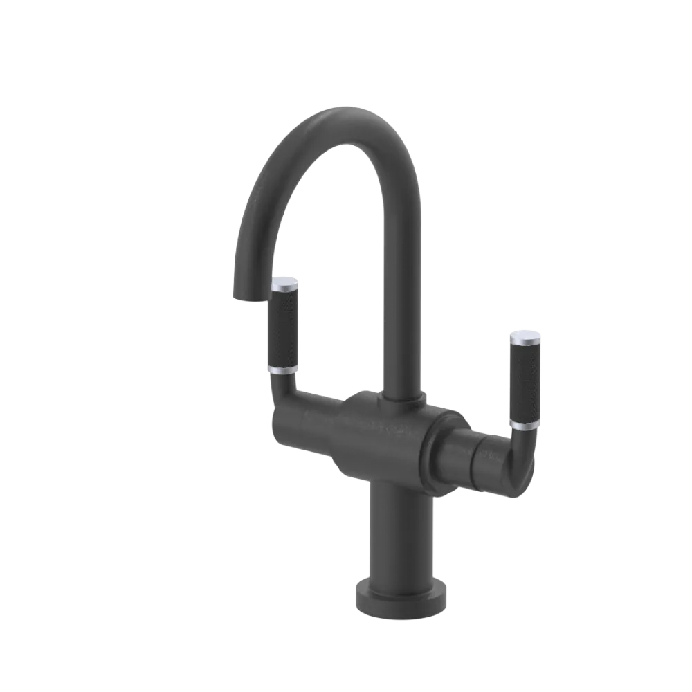 Rubinet Single Hole Dual Handle Lav. Set. (less drain) Matt Black