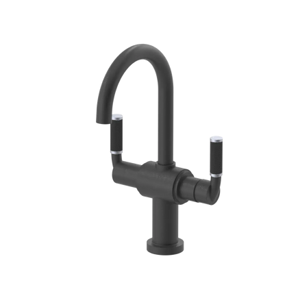 Rubinet Single Hole Dual Handle Lav. Set. (less drain) Matt Black