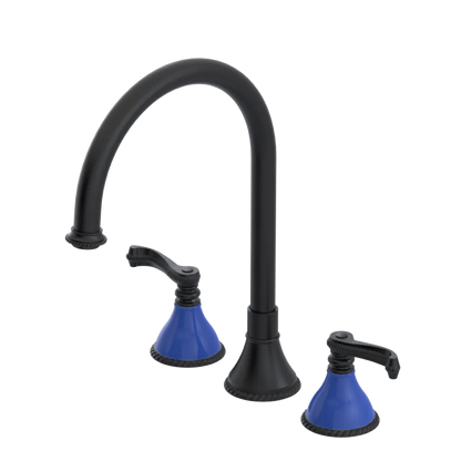 Rubinet Widespread Kitchen Set Matt Black