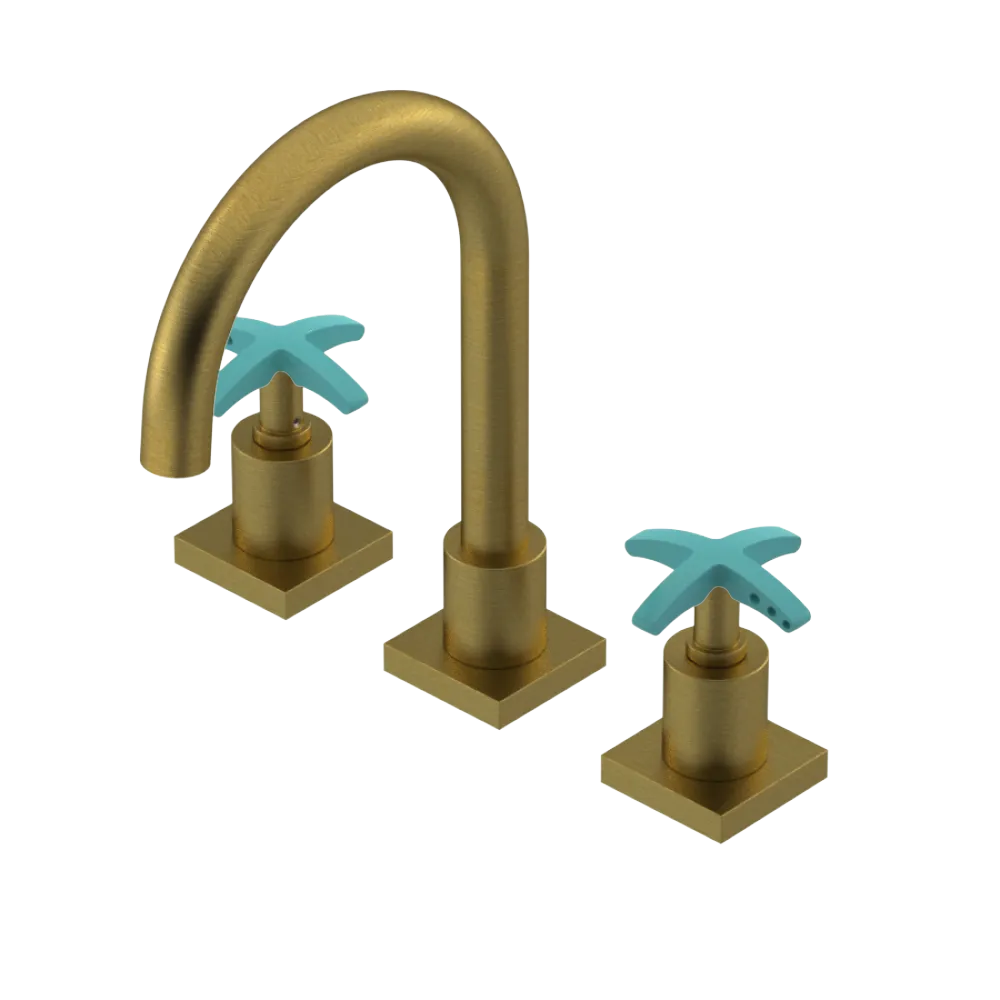 Rubinet Widespread Lav. Set. (less drain) Antique Brass Matt