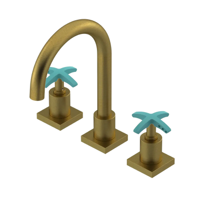 Rubinet Widespread Lav. Set. (less drain) Antique Brass Matt