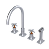 Rubinet Widespread Kitchen Set with Hand Spray Satin Chrome