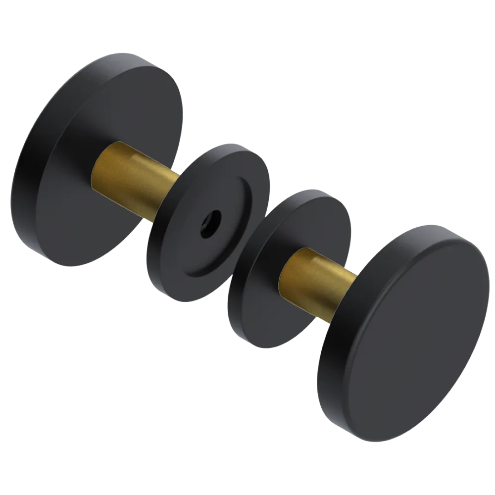 Rubinet Shower Door Knob (set) Matt Black