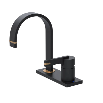 Rubinet 4" Centre Single Control Lav. Set (less drain) Matt Black