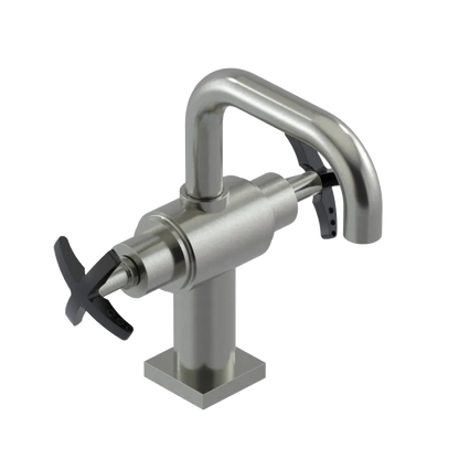 Rubinet Single Hole Dual Handle Lav. Set. with Genesis spout (less drain) Satin Nickel