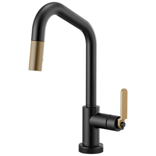 Brizo Smarttouch Pull Down Kitchen Faucet With Angled Spout And Industrial Handle