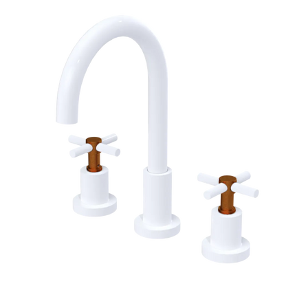 Rubinet Widespread Kitchen Set with LaSalle Spout White