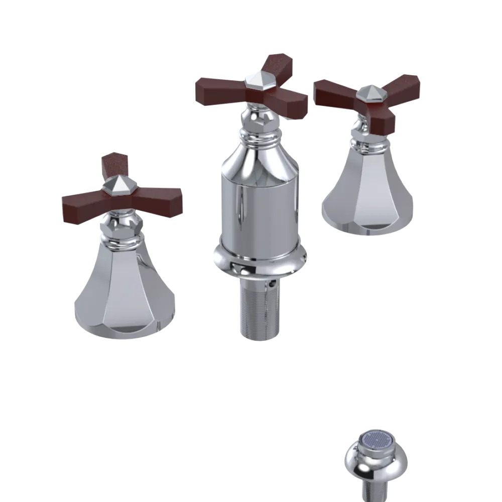 Rubinet Bidet Fitting with Spray, Diverter, and Vacum Breaker (Less Drain) Chrome