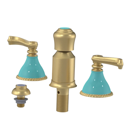 Rubinet Bidet Fitting with Spray, Diverter, and Vacum Breaker (Less Drain) Satin Brass