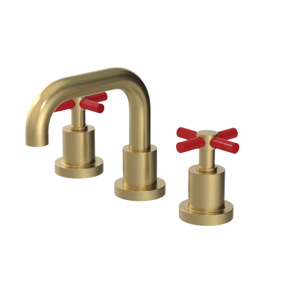 Rubinet Widespread Lav. Set. (less drain) Satin Brass