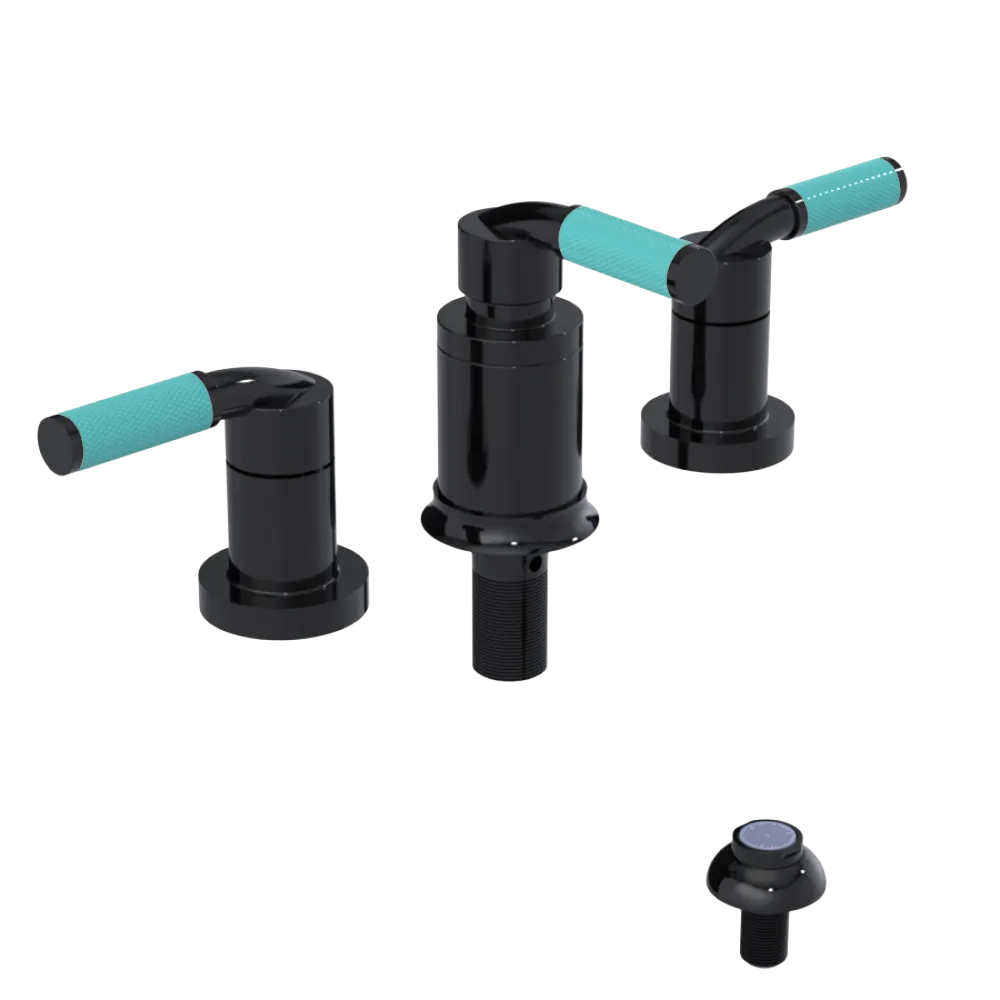 Rubinet Bidet Fitting with Spray, Diverter, and Vacum Breaker (Less Drain) Black