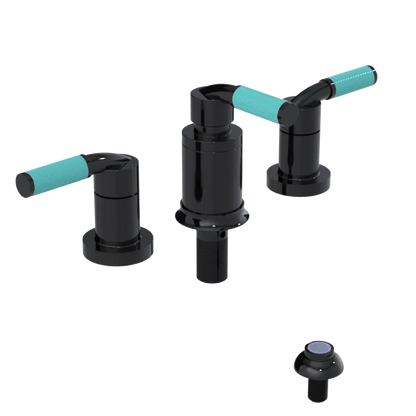Rubinet Bidet Fitting with Spray, Diverter, and Vacum Breaker (Less Drain) Black