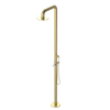 Rubinet Pressure Balance Outdoor Shower with Hand Held Shower & 10" Shower Head - 304 Stainless Steel Satin Brass