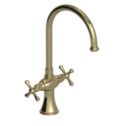 Rubinet Two Handle Single Hole Kitchen Set Natural Brass